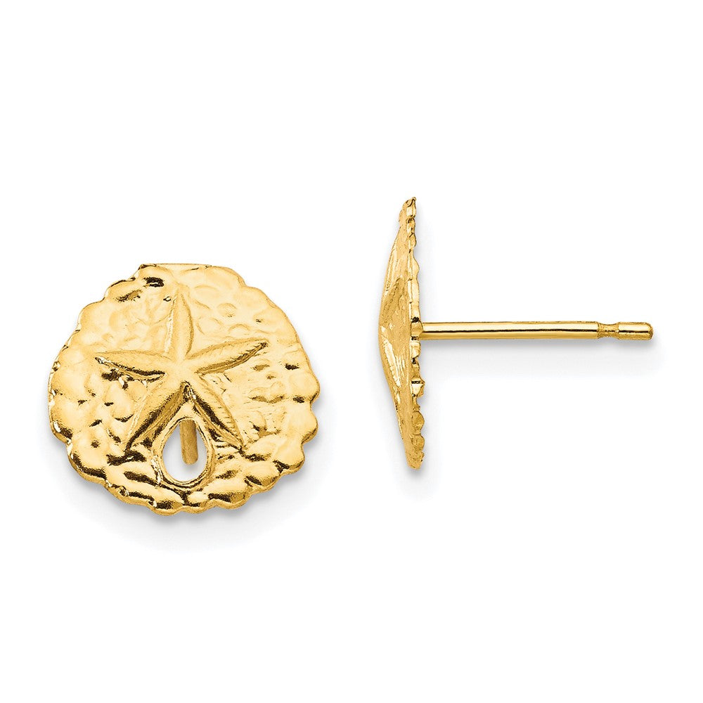 14k Madi K Sand Dollar Post Earrings (0.28 grams)