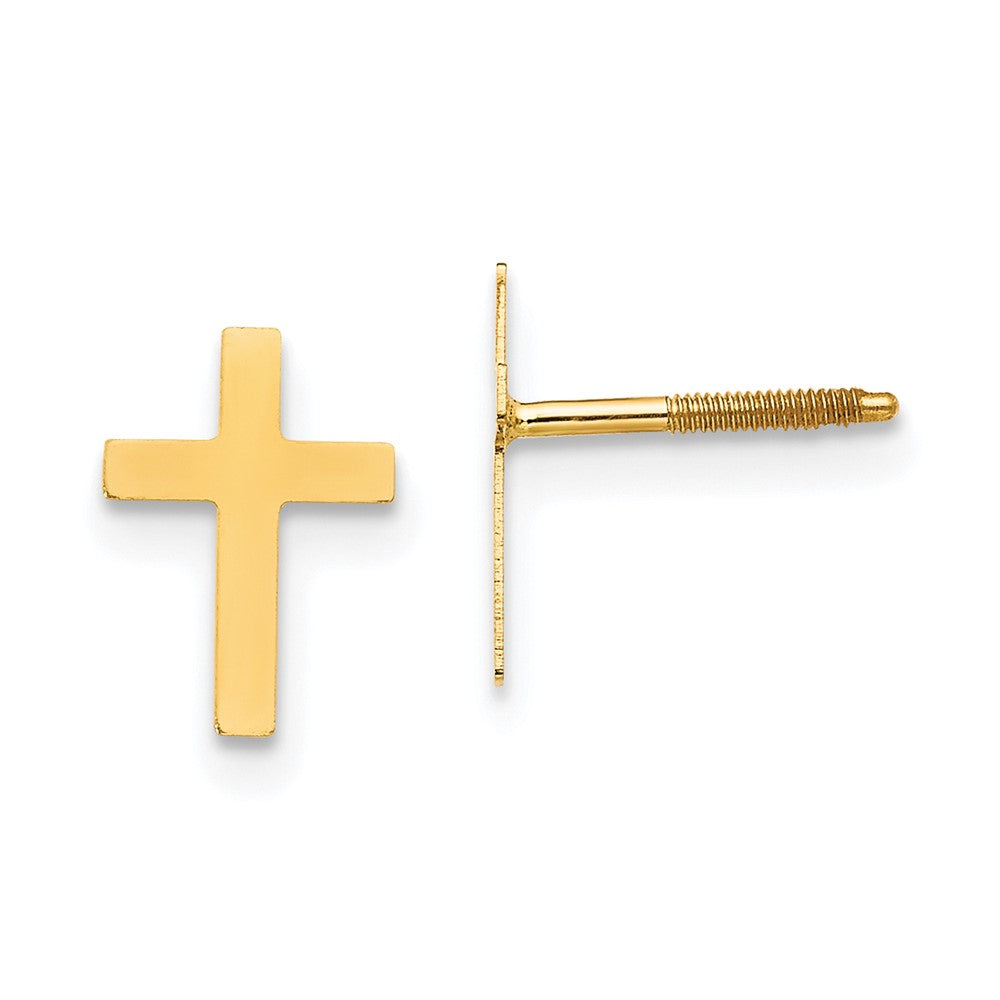 14k Madi K Cross Post Earrings (0.18 grams)