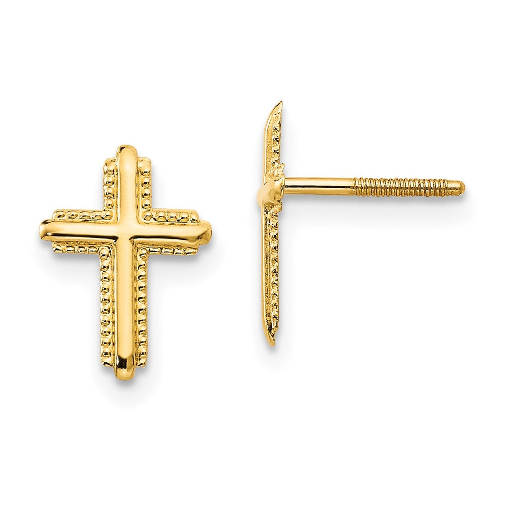 14k Madi K Cross Post Earrings (0.2 grams)