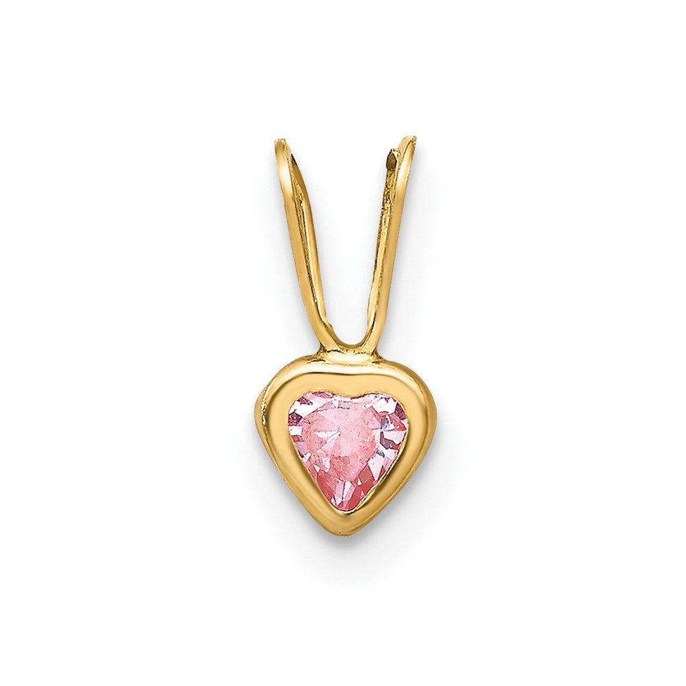 14k Madi K Pink CZ Heart Pendant (0.13 grams)