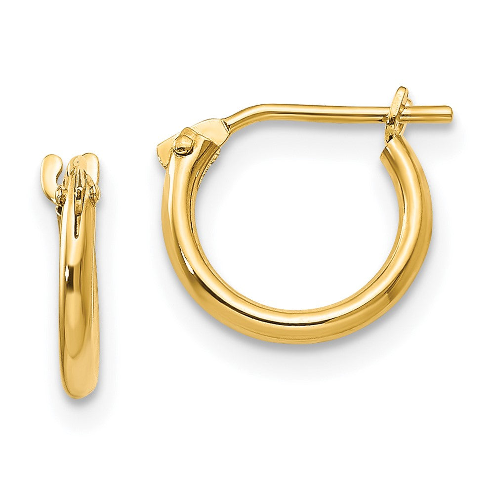 14k Madi K 1.25mm Half Hoop Earrings (0.27 grams)