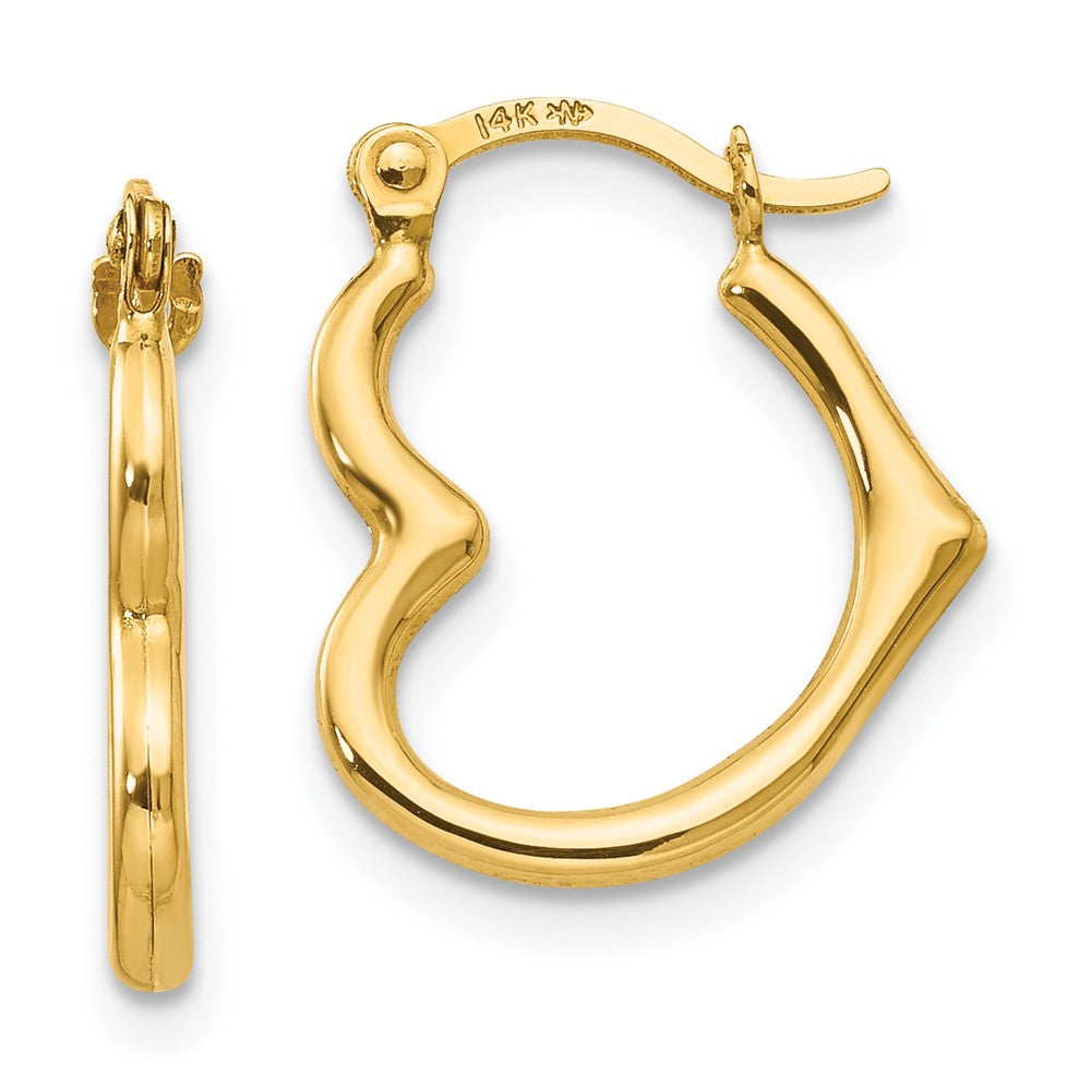 14k Madi K Heart Shaped Hollow Hoop Earrings (0.4 grams)