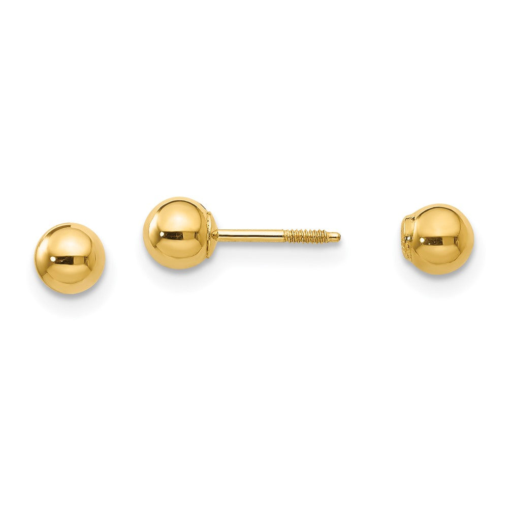 14k Madi K Polished Reversible 4mm Ball Earrings (0.23 grams)