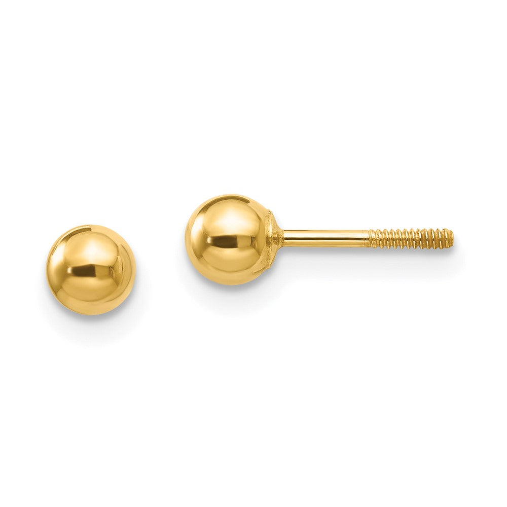 14k Madi K Polished 4mm Ball Screwback Earrings (0.27 grams)