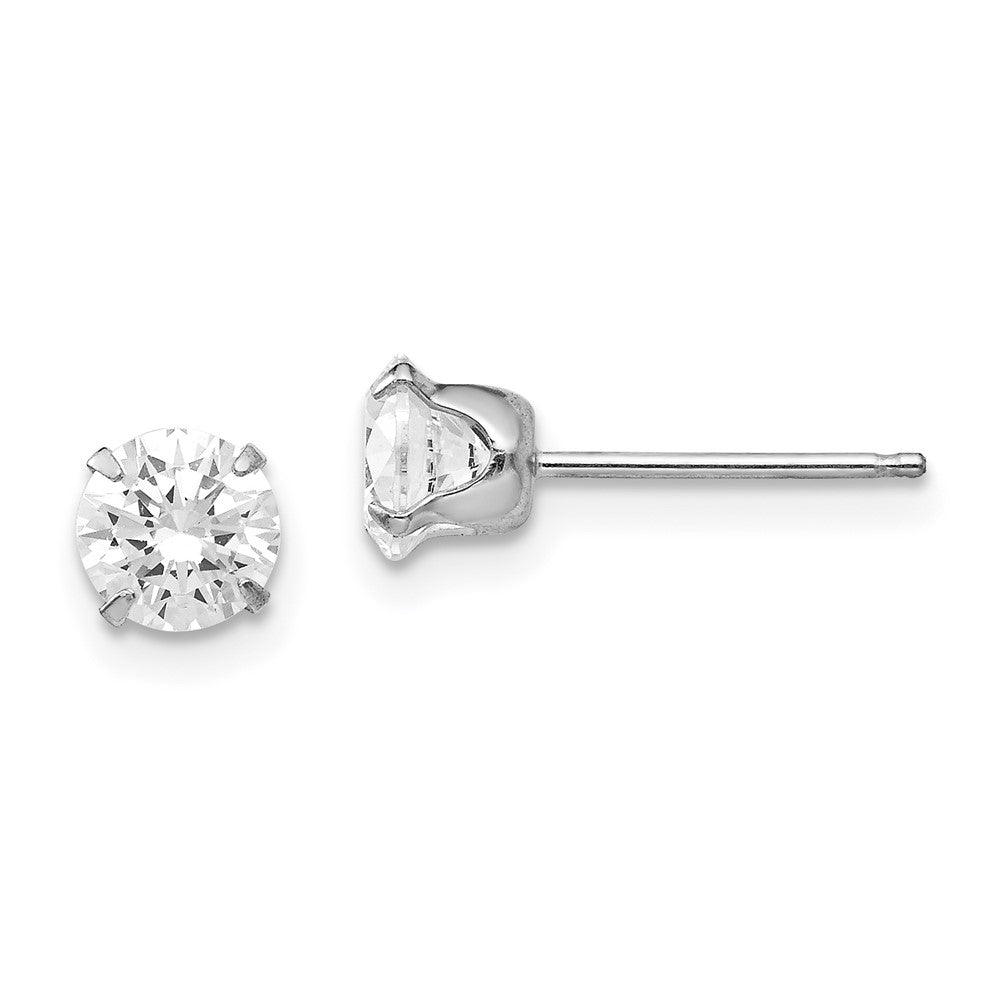 14k White Gold Madi K 5.25mm CZ Post Earrings (0.34 grams)