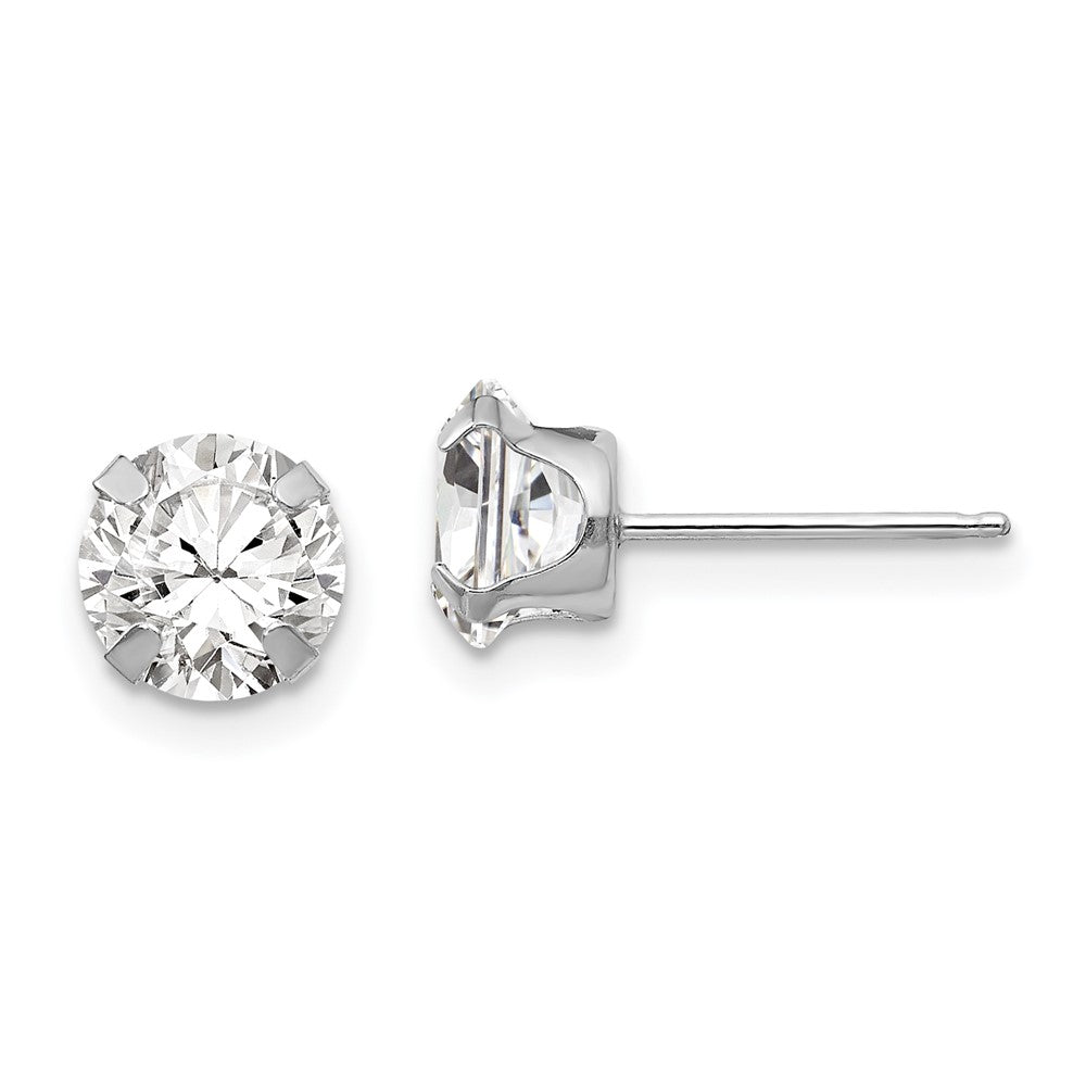 14k White Gold Madi K 6.5mm CZ Post Earrings (0.4 grams)