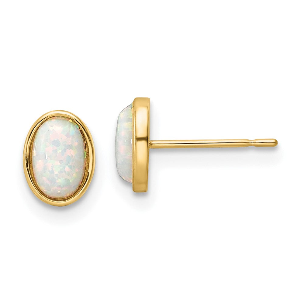 14k Madi K Created Opal Post Earrings (0.7 grams)