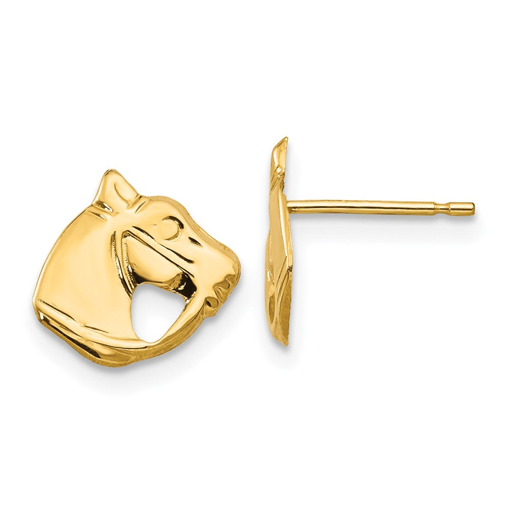 14k Madi K Polished Horse Head Post Earrings (0.34 grams)