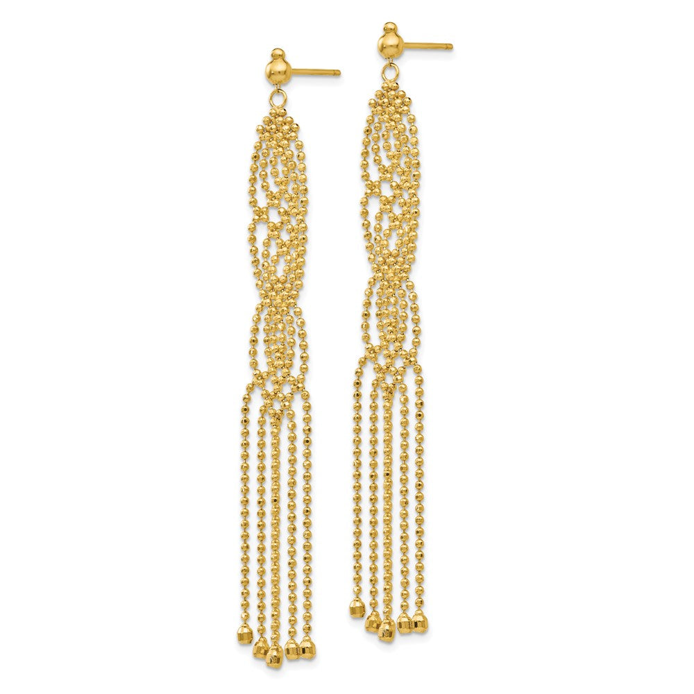 14k Yellow Gold 9 mm Beaded Earrings (3.82 grams)
