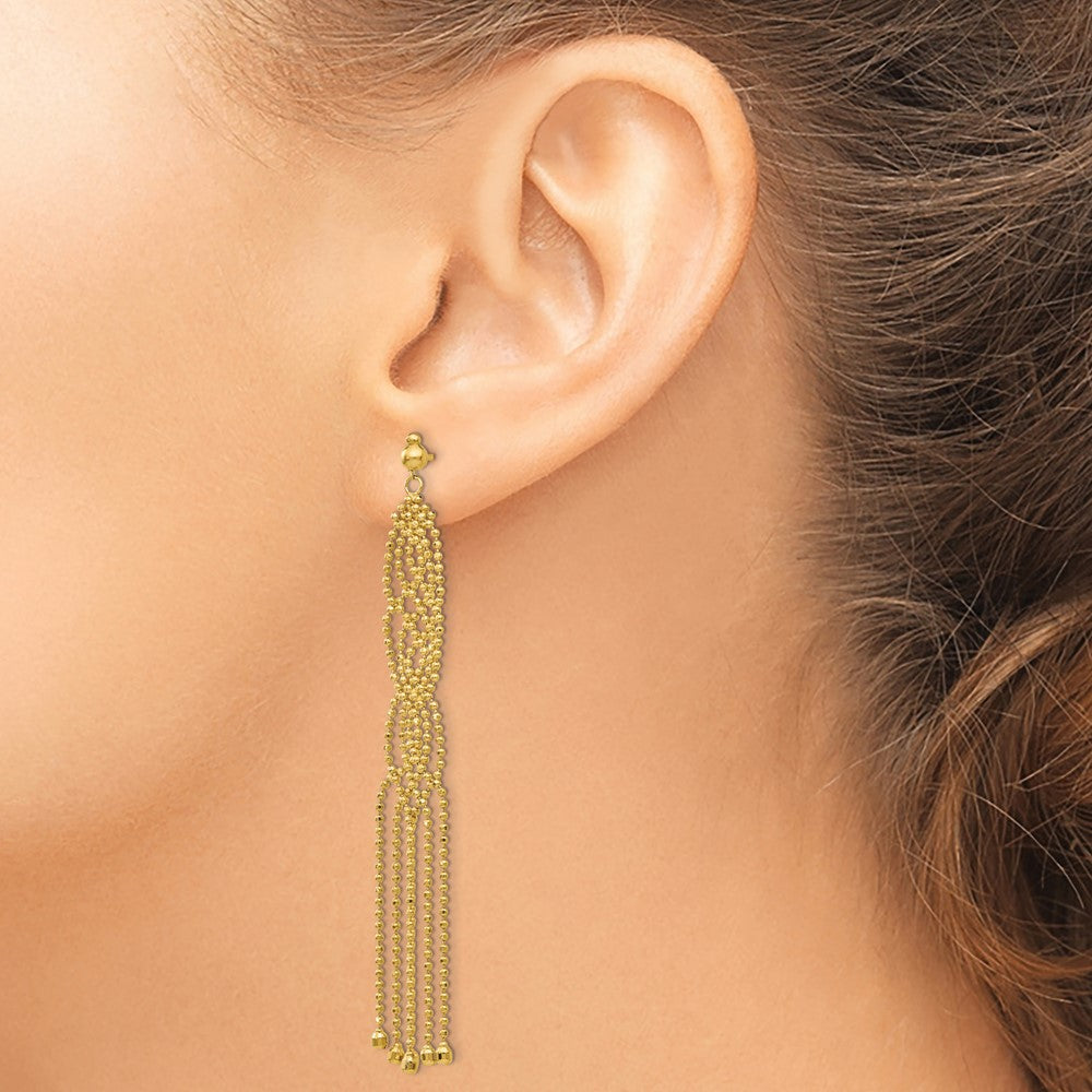 14k Yellow Gold 9 mm Beaded Earrings (3.82 grams)