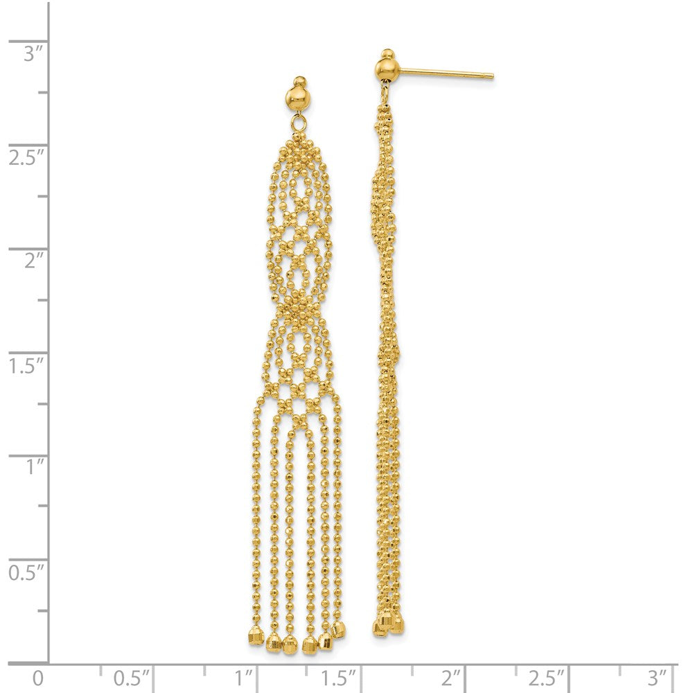 14k Yellow Gold 9 mm Beaded Earrings (3.82 grams)