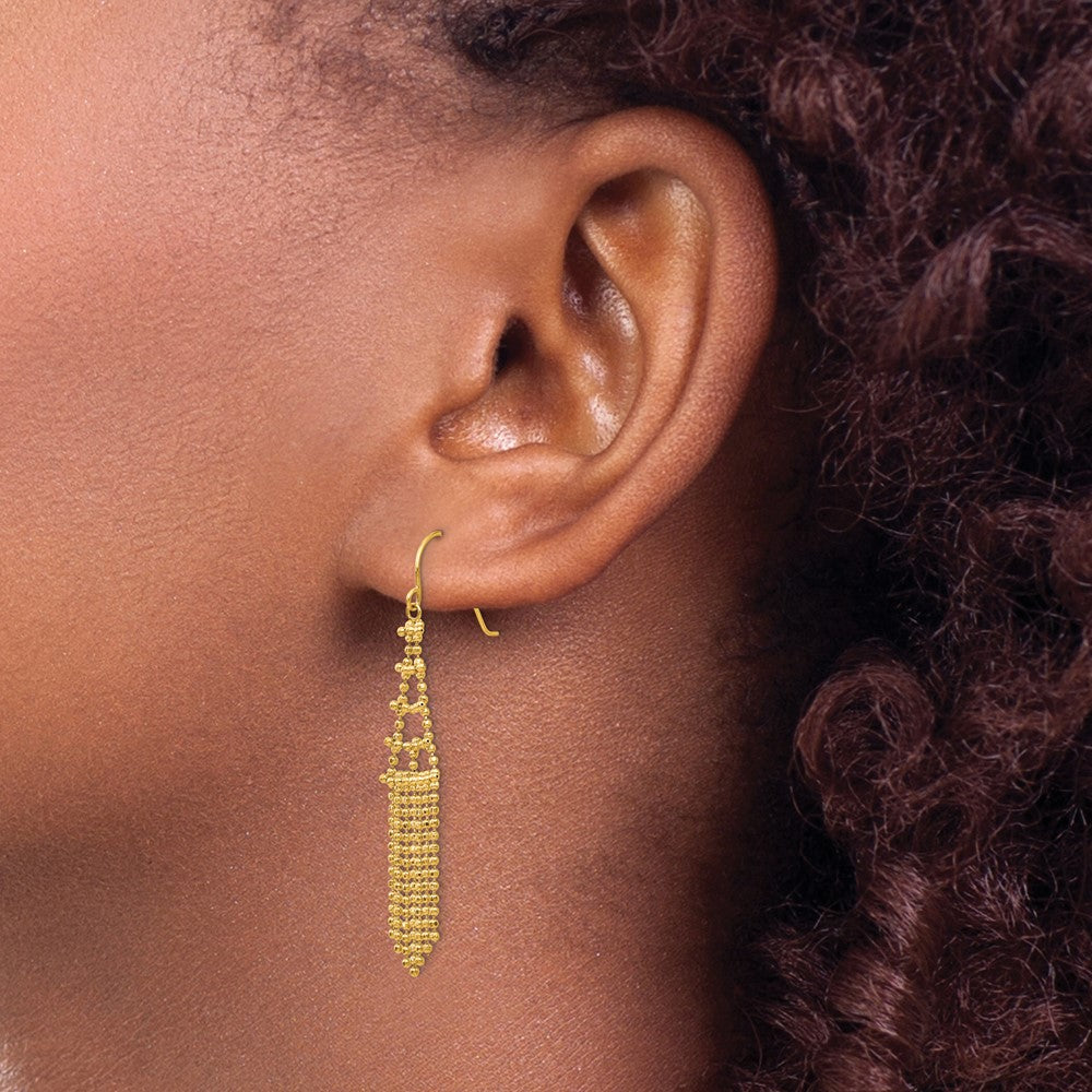 14k Yellow Gold 9 mm Beaded Earrings (1.61 grams)