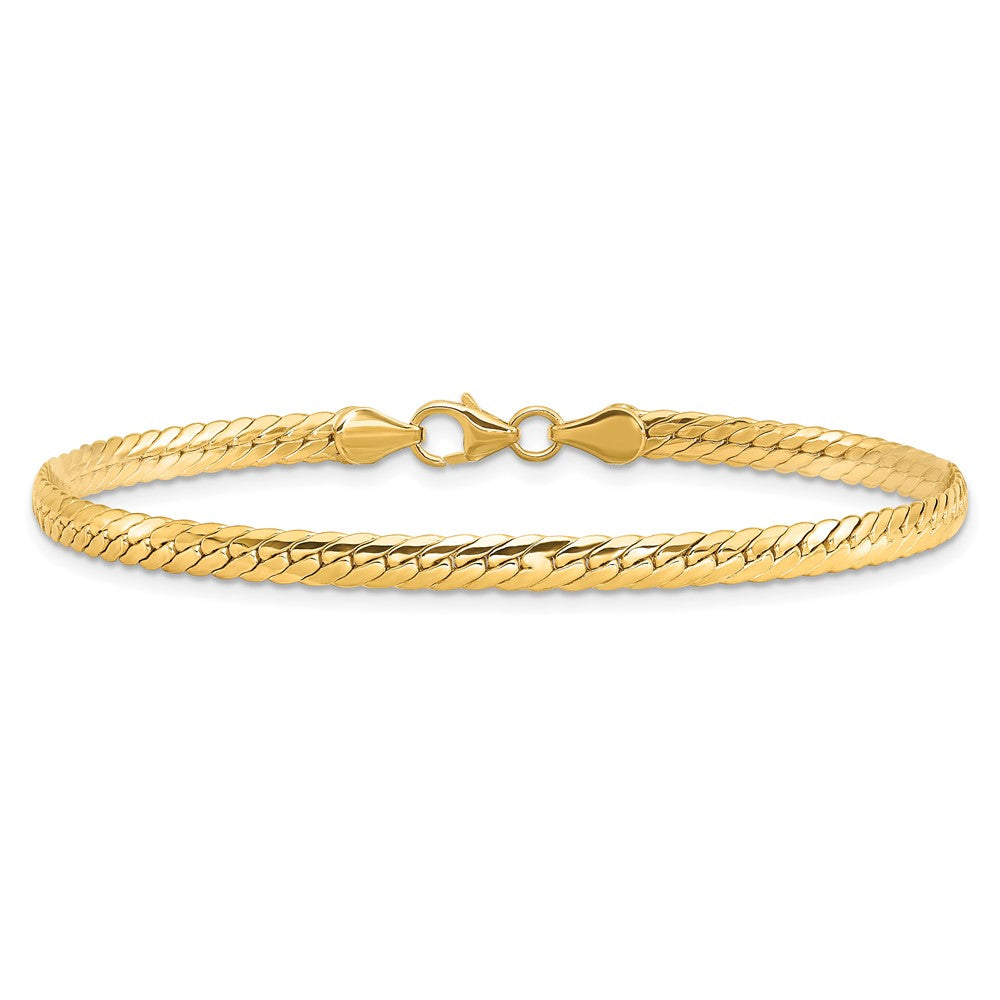 14k Yellow Gold 3 mm Polished 7in Fancy Link Bracelet (3.47 grams)