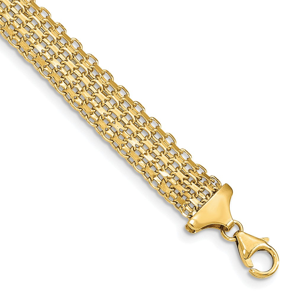 14k Yellow Gold 10 mm Polished in Fancy Link Bracelet (5.89 grams)