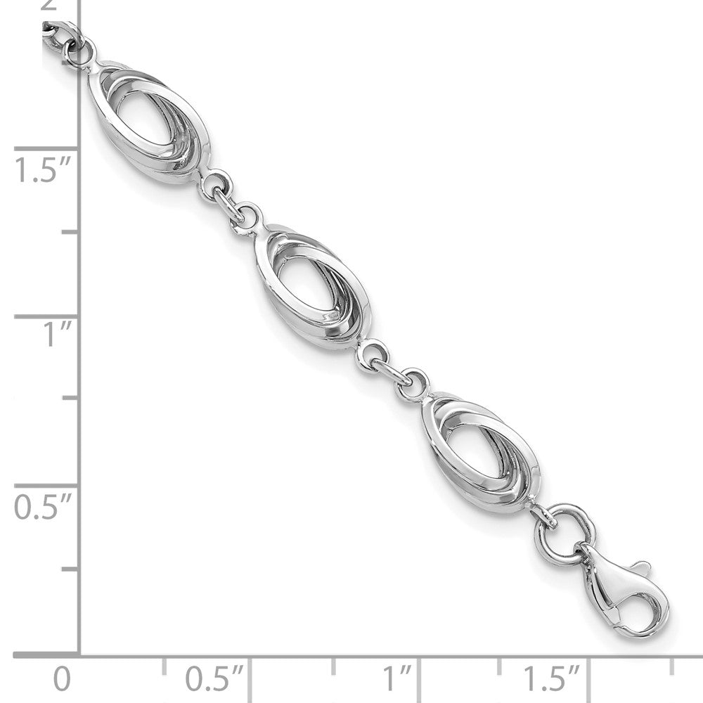 14k White Gold 8 mm Fancy Link Bracelet (4.14 grams)
