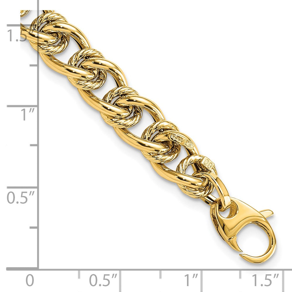 14k Yellow Gold 7 mm Polished Fancy Link Bracelet (5.18 grams)