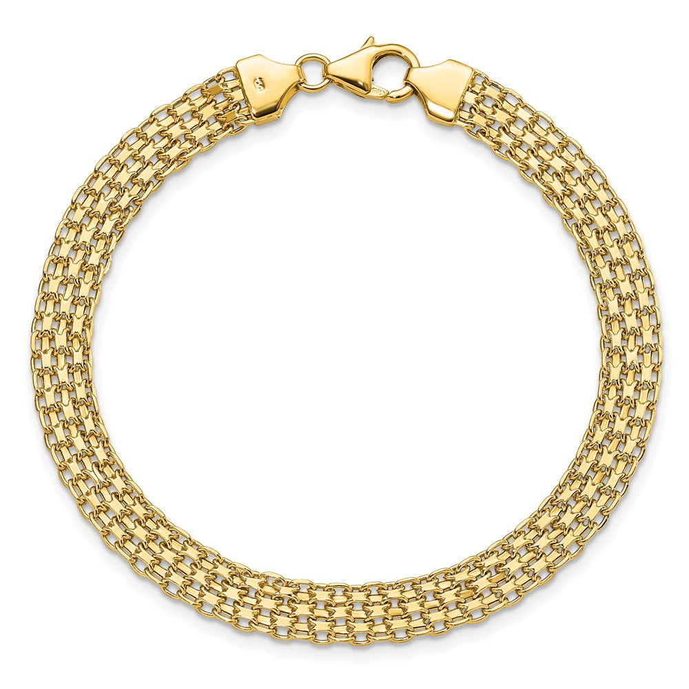 14k Yellow Gold 6.2 mm Polished Fancy Link Bracelet (4 grams)