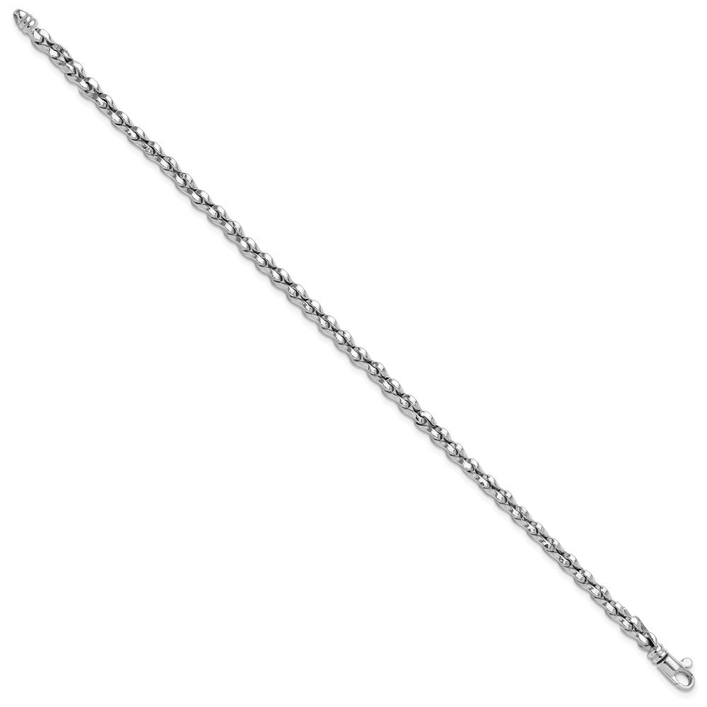 14k White Gold 5 mm Polished Fancy Link Bracelet (3.87 grams)