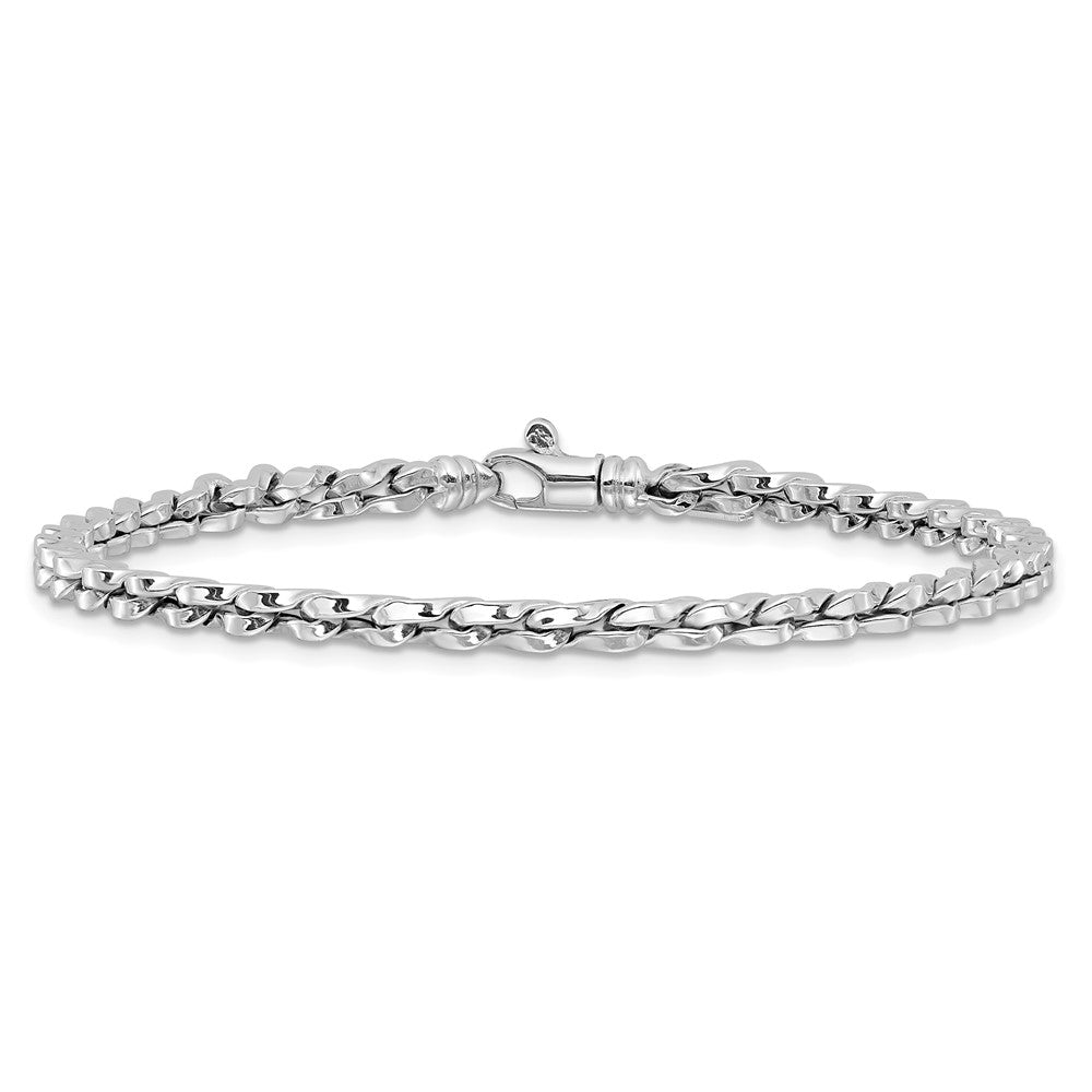 14k White Gold 5 mm Polished Fancy Link Bracelet (3.87 grams)