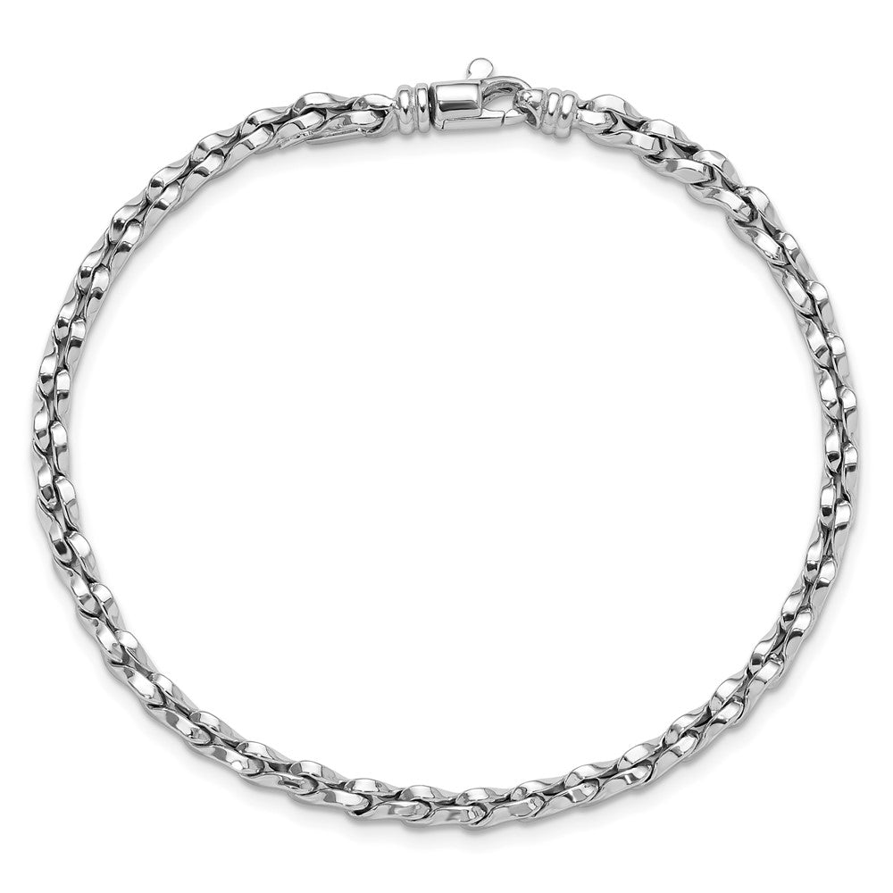 14k White Gold 5 mm Polished Fancy Link Bracelet (3.87 grams)
