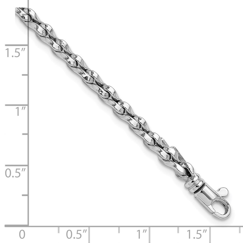 14k White Gold 5 mm Polished Fancy Link Bracelet (3.87 grams)