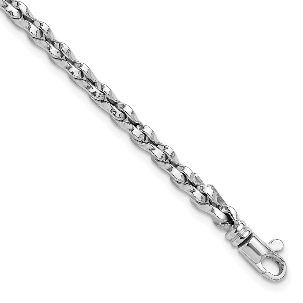 14k White Gold 5 mm Polished Fancy Link Bracelet (3.87 grams)