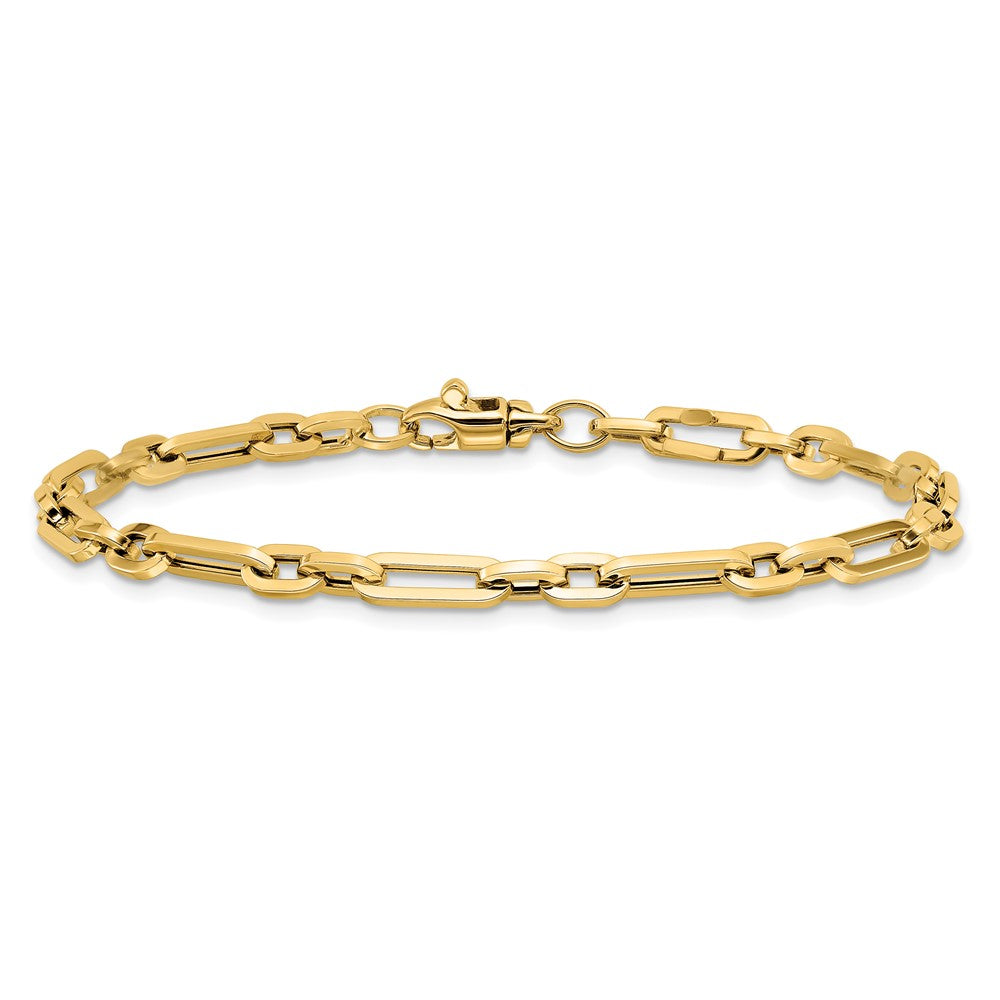 14k Yellow Gold 5 mm Polished Fancy Link Bracelet (4.32 grams)