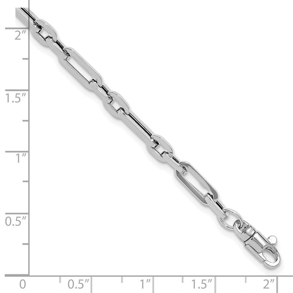 14k White Gold 4.1 mm Polished Fancy Link Bracelet (4.21 grams)
