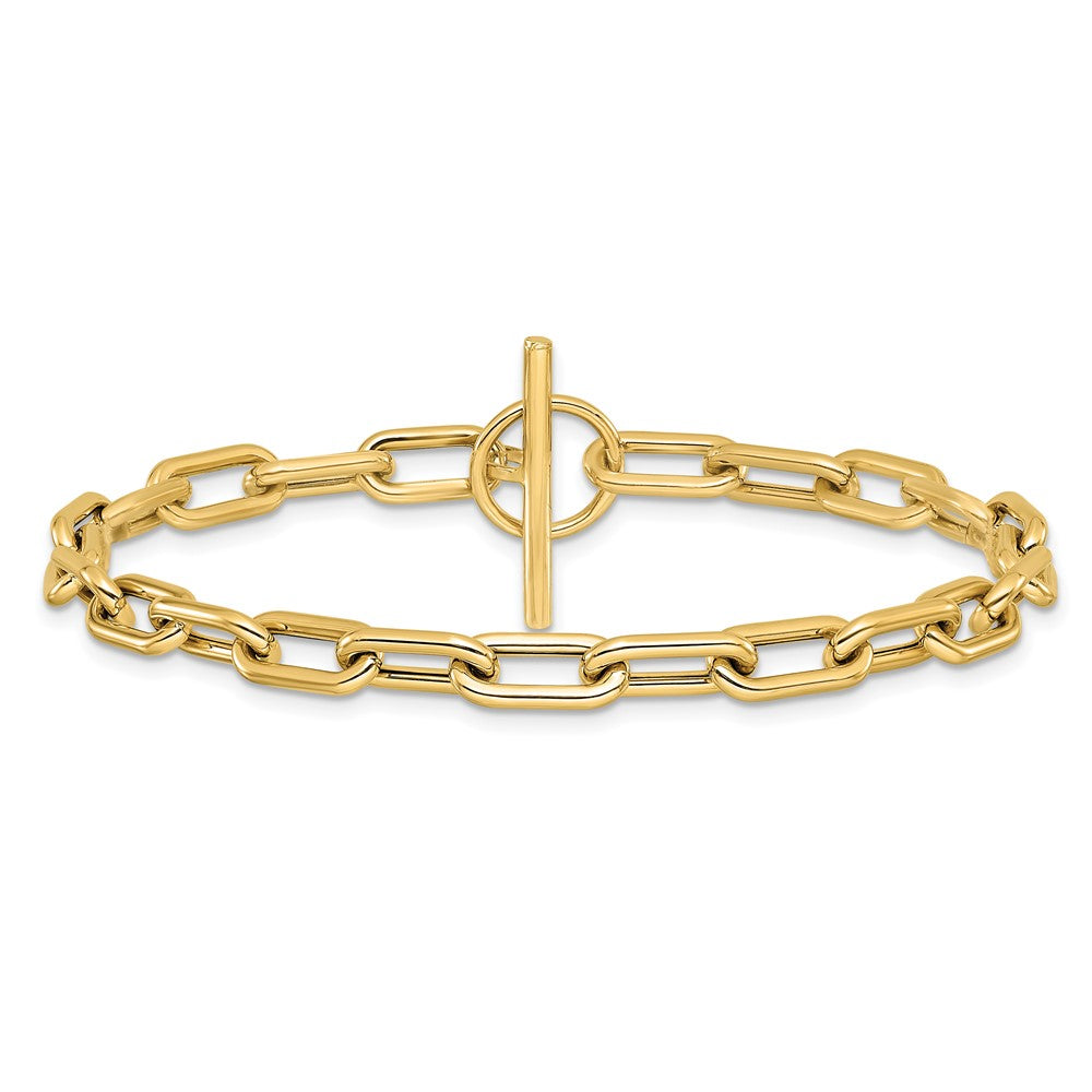 14k Yellow Gold 5 mm Polished Fancy Toggle Link Bracelet (4.17 grams)