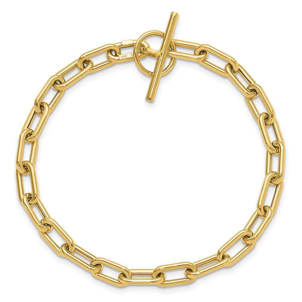 14k Yellow Gold 5 mm Polished Fancy Toggle Link Bracelet (4.17 grams)