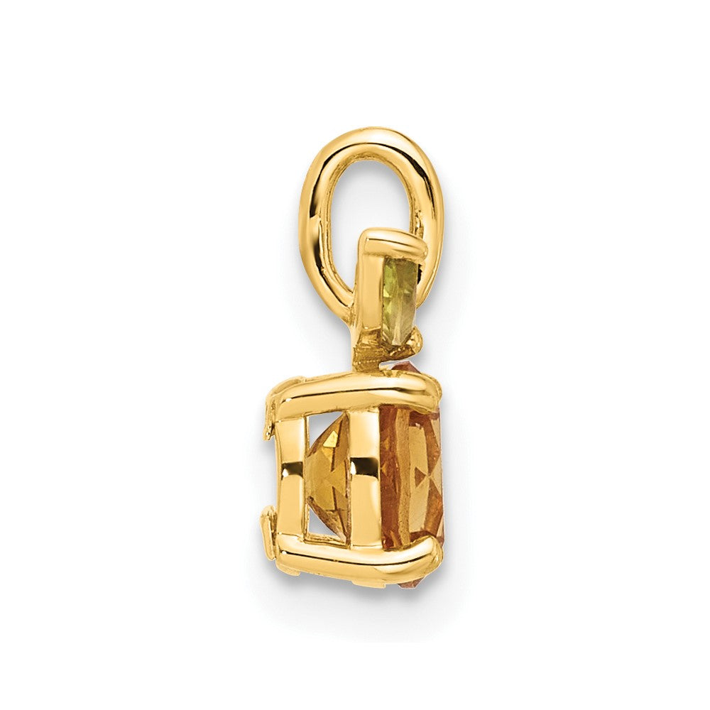 14K Gold Citrine and Peridot Orange Chain Slide (0.66 grams)