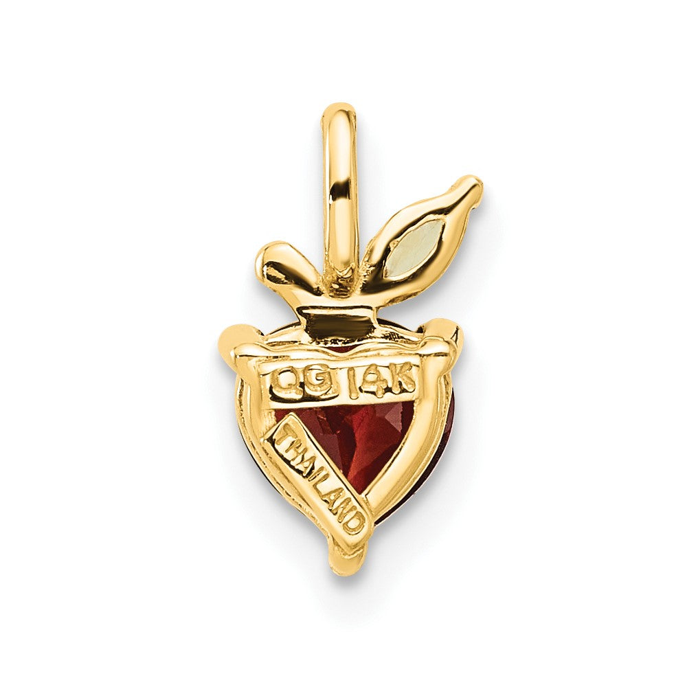 14K Gold Garnet and Peridot Apple Chain Slide (0.74 grams)