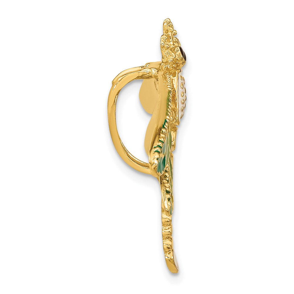 14k Yellow Gold 55 mm Multi-Color Enamel Dragonfly Charm (5.45 grams)