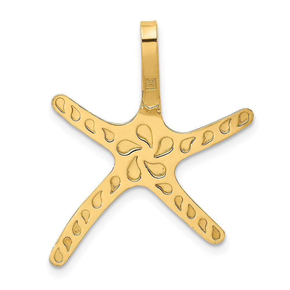 14k Yellow Gold 22.5 mm Polished Starfish Chain Slide (1.96 grams)
