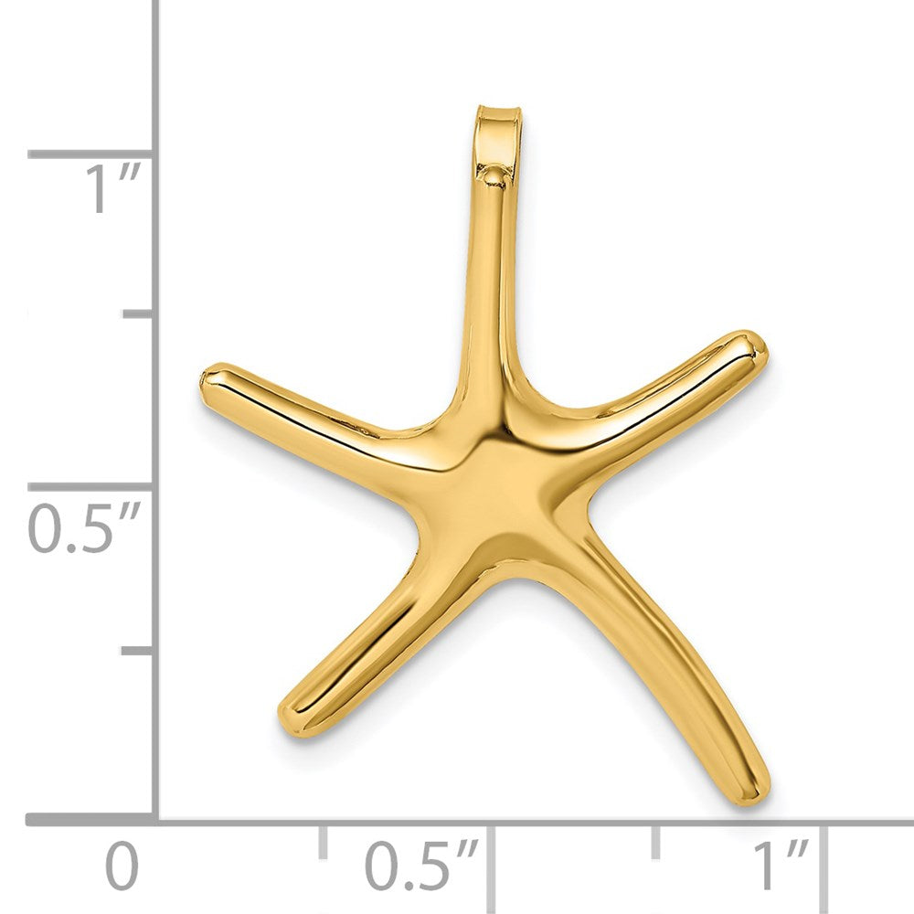 14k Yellow Gold 22.5 mm Polished Starfish Chain Slide (1.96 grams)