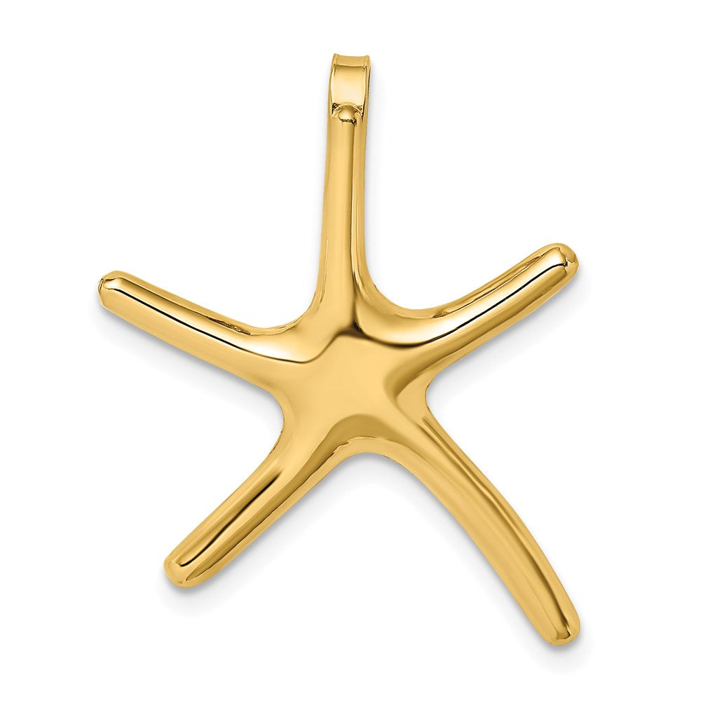 14k Yellow Gold 22.5 mm Polished Starfish Chain Slide (1.96 grams)