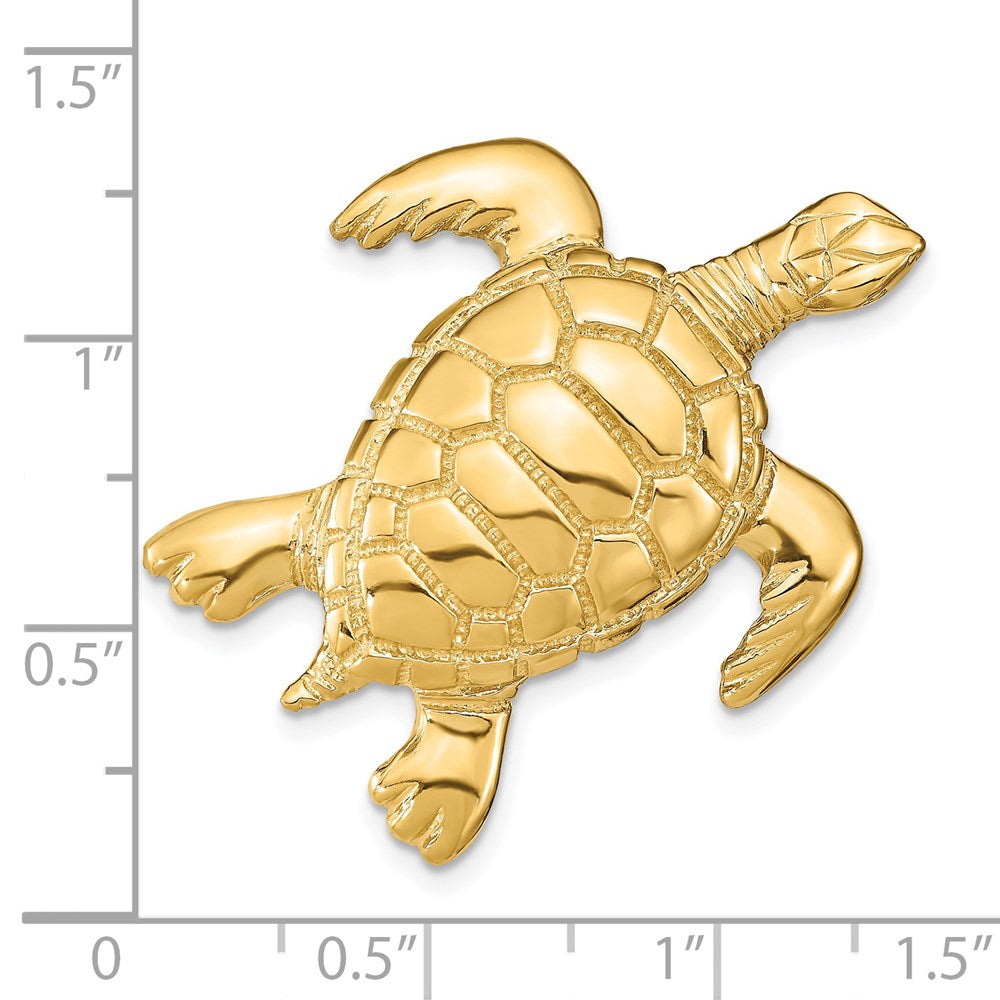 14k Yellow Gold 31 mm Polished Sea Turtle Slide (9.42 grams)