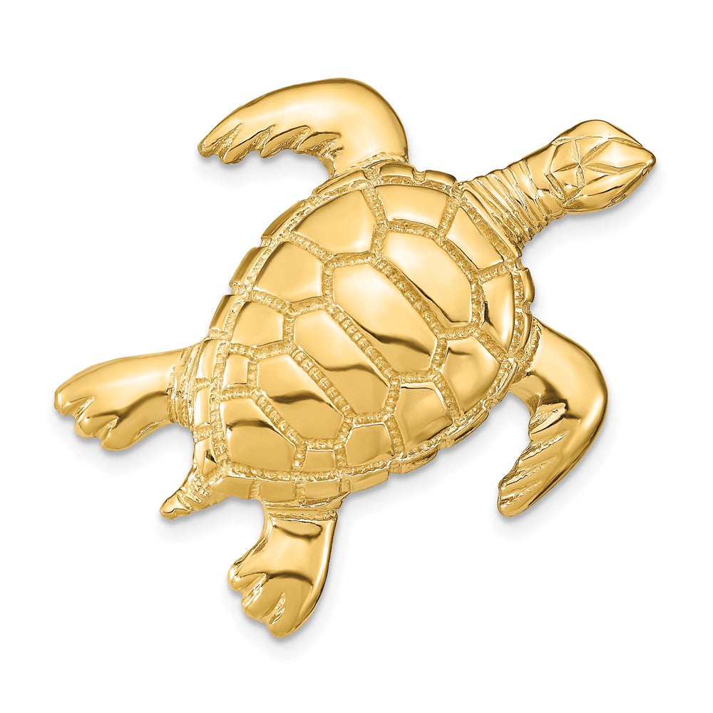 14k Yellow Gold 31 mm Polished Sea Turtle Slide (9.42 grams)