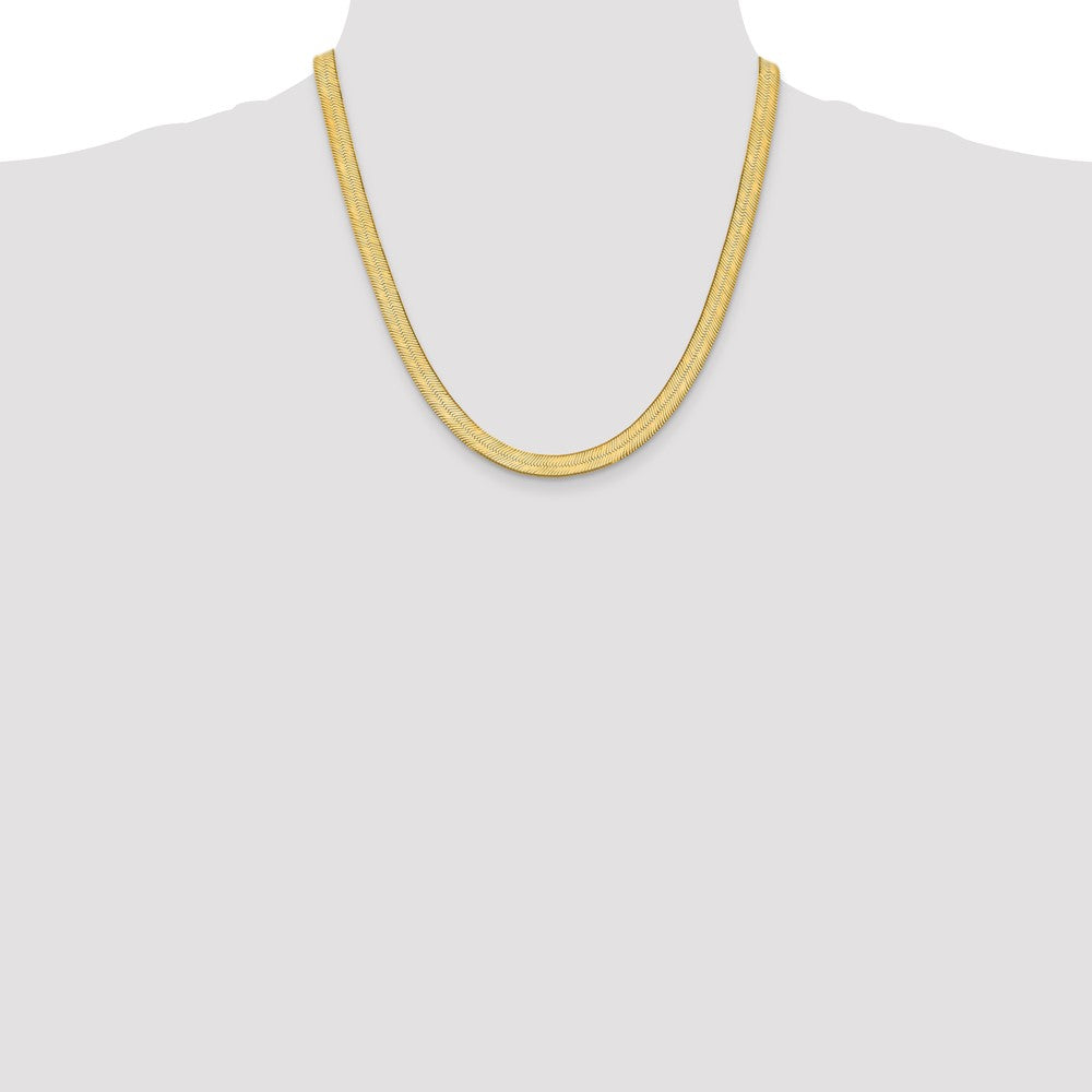 14k 6.5mm Silky Herringbone Chain (18.95 grams)