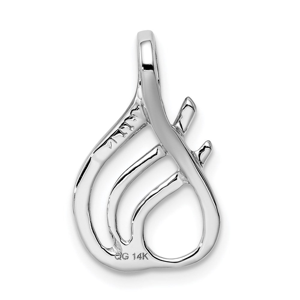 14k White Gold 12 mm Reversible Fancy Omega Slide (1.59 grams)