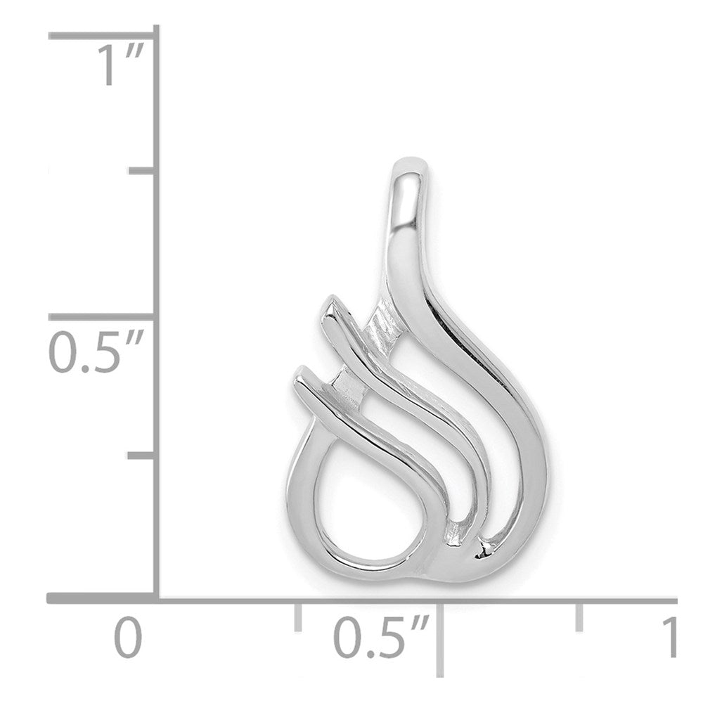 14k White Gold 12 mm Reversible Fancy Omega Slide (1.59 grams)