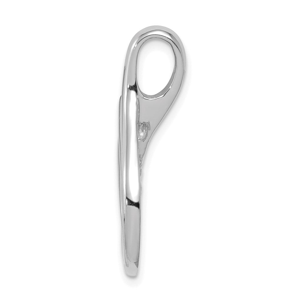 14k White Gold 16 mm Reversible Fancy Omega Slide (3.6 grams)