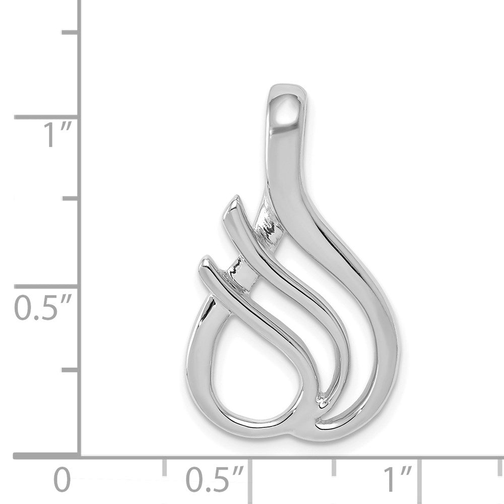 14k White Gold 16 mm Reversible Fancy Omega Slide (3.6 grams)