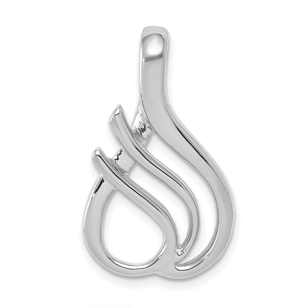 14k White Gold 16 mm Reversible Fancy Omega Slide (3.6 grams)