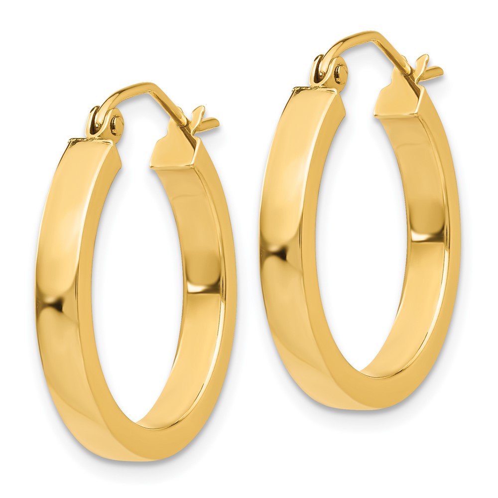 14k Yellow Gold 2 mm Square Tube Hoops (1.67 grams)