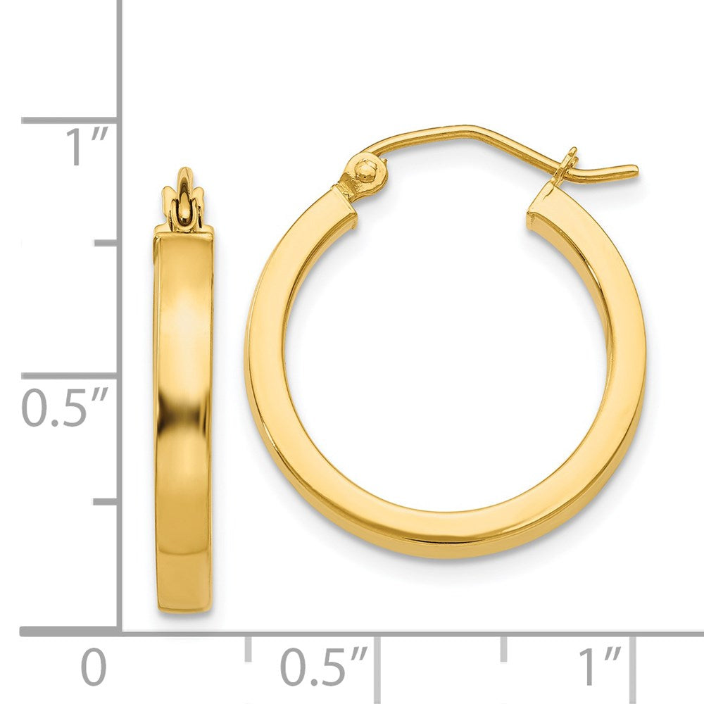 14k Yellow Gold 2 mm Square Tube Hoops (1.67 grams)