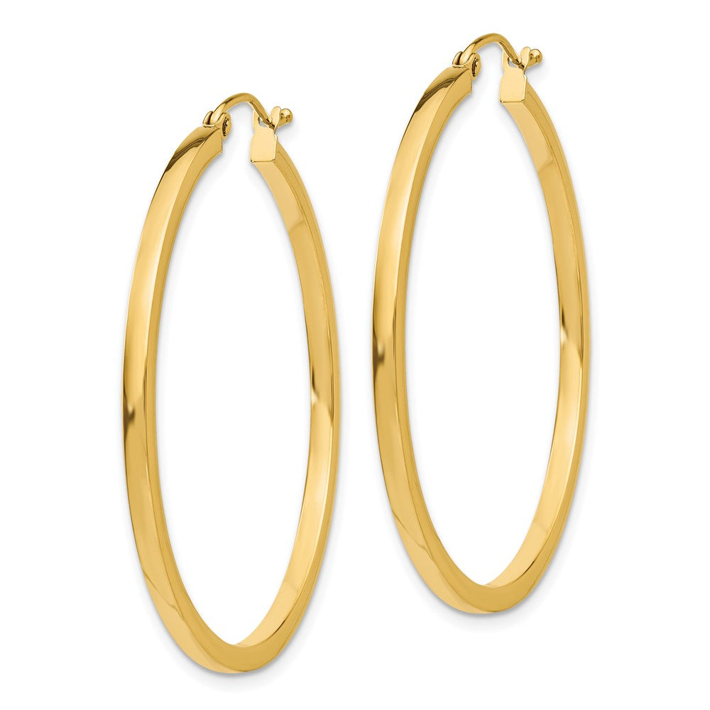 14k Yellow Gold 2 mm Square Tube Hoop Earrings (2.94 grams)