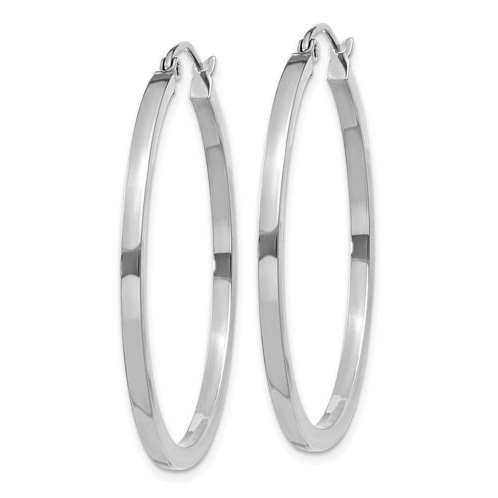 14k White Gold 2 mm Square Tube Hoops (2.5 grams)