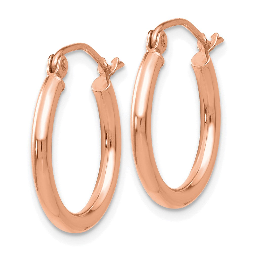 14k Rose Gold 18.25 mm Lightweight Tube Hoop Earrings (1.02 grams)