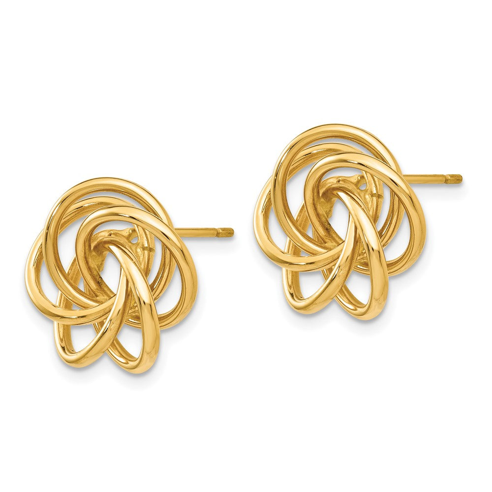 14k Yellow Gold 15 mm Polished Love Knot Post Earrings (2.01 grams)